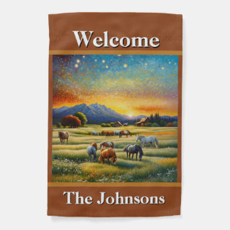 Welcome Horse Farm Garden Flag