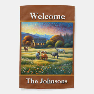 Welcome Horse Farm Garden Flag