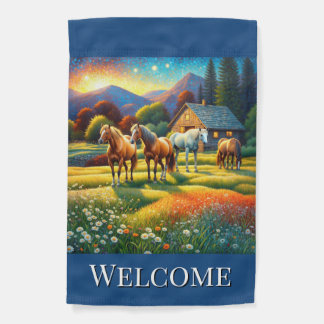 Welcome Horse Farm Garden Flag