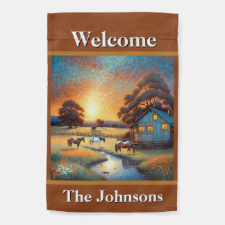 Welcome Horse Farm Garden Flag
