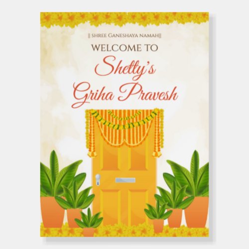 Welcome Housewarming Indian as Griha Pravesh sign