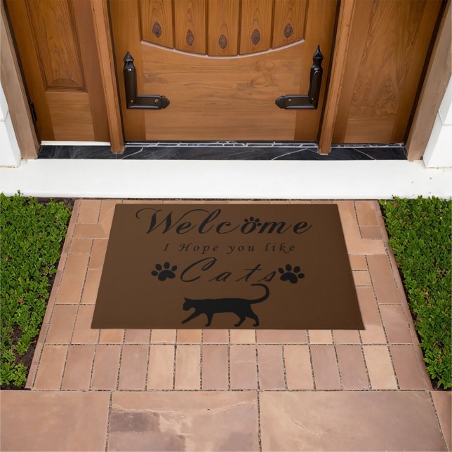 Welcome I Hope You Like Cats doormat. Doormat (Outdoor)