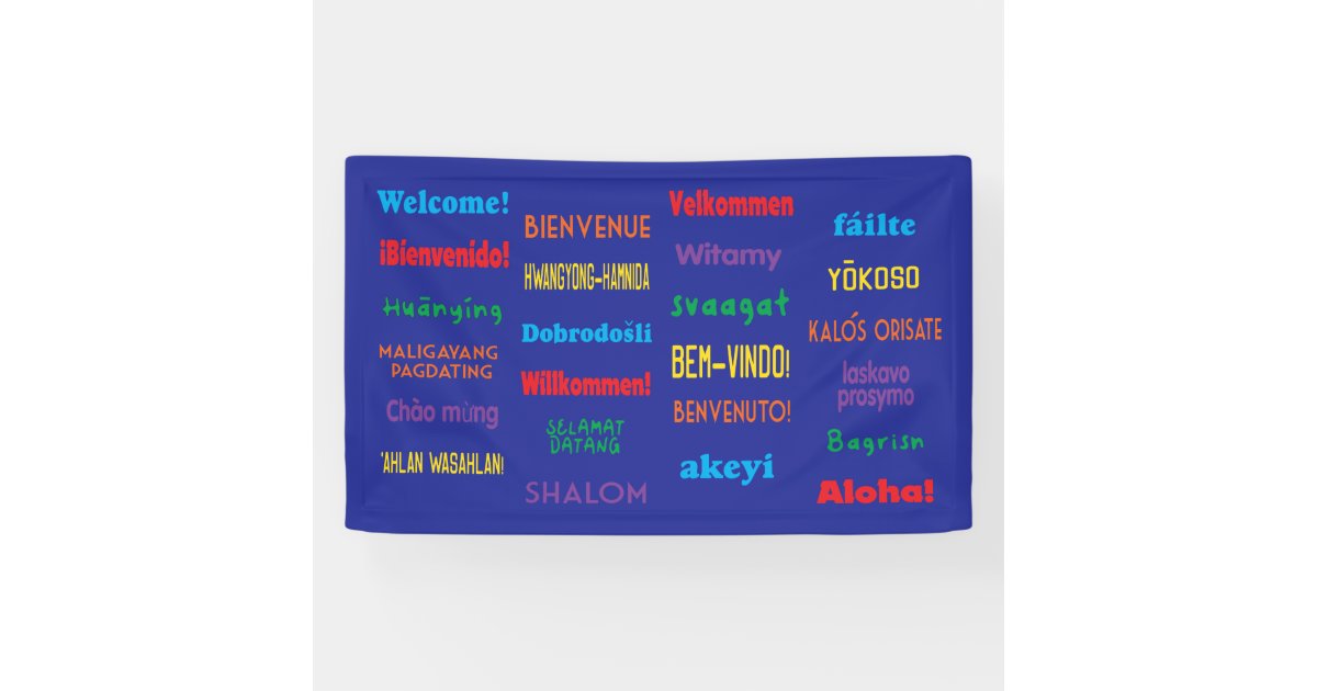 welcome in different languages banner