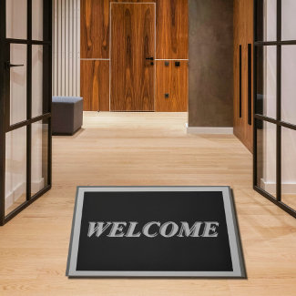 Welcome  in  gray and black