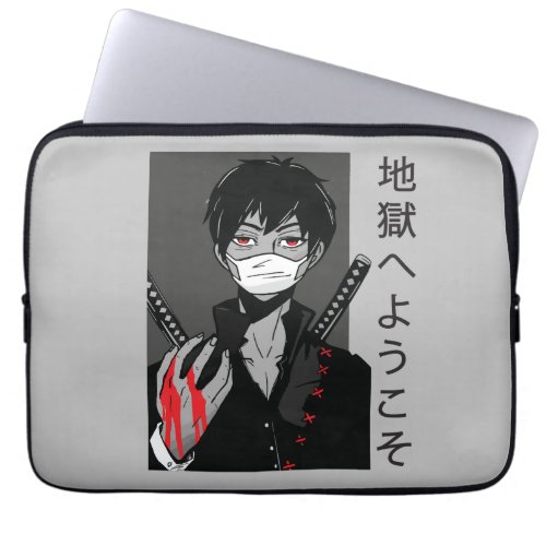 welcome in hell anime design laptop sleeve