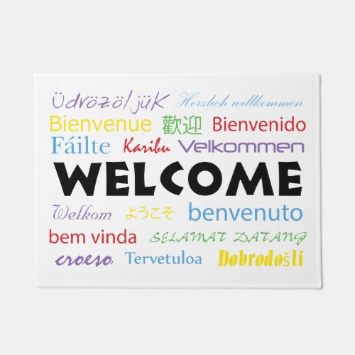 Welcome in Many Languages Doormat