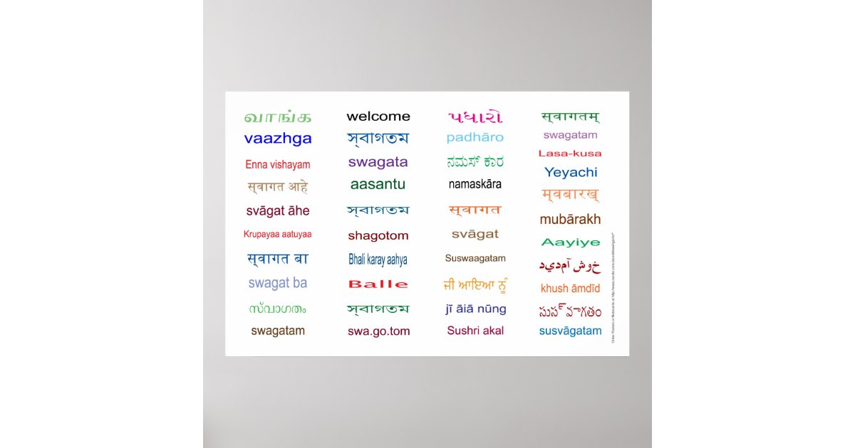 in the Main Languages of INDIA 5 Sizes ! Poster Zazzle