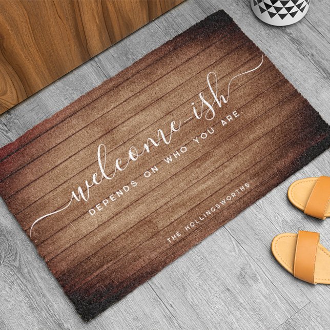 Welcome-ish | Funny Monogram Fiber Doormat (Creator Uploaded)