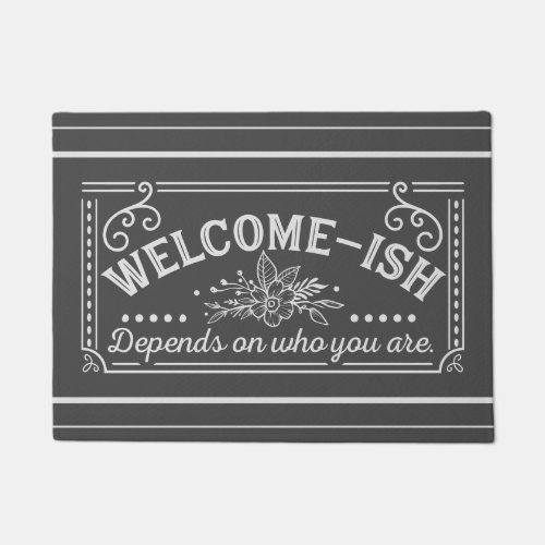 welcome_ish sarcastic chalkboard door mat rug