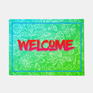 Welcome Island Green Tropical Doormat