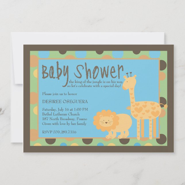 Welcome Jungle King Baby Shower Invitation (Front)