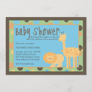 Welcome Jungle King Baby Shower Invitation