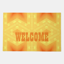 "Welcome" Kaleidoscope Bright Yellow and Lines