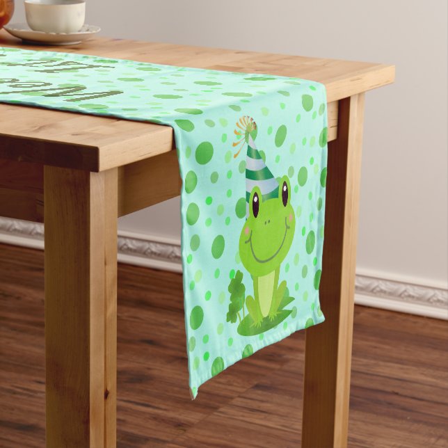 Welcome Kids Birthday Party | Frog Short Table Runner (In Situ)