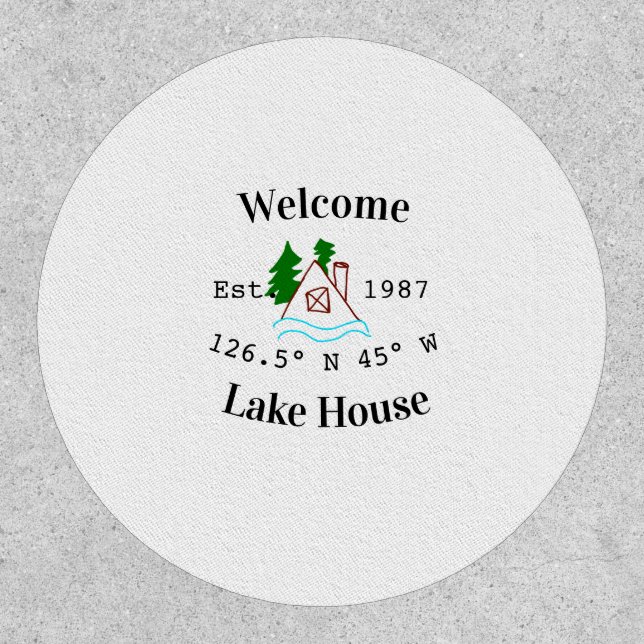 Welcome lake house corrdinated est. Year mountain  Patch (Front)