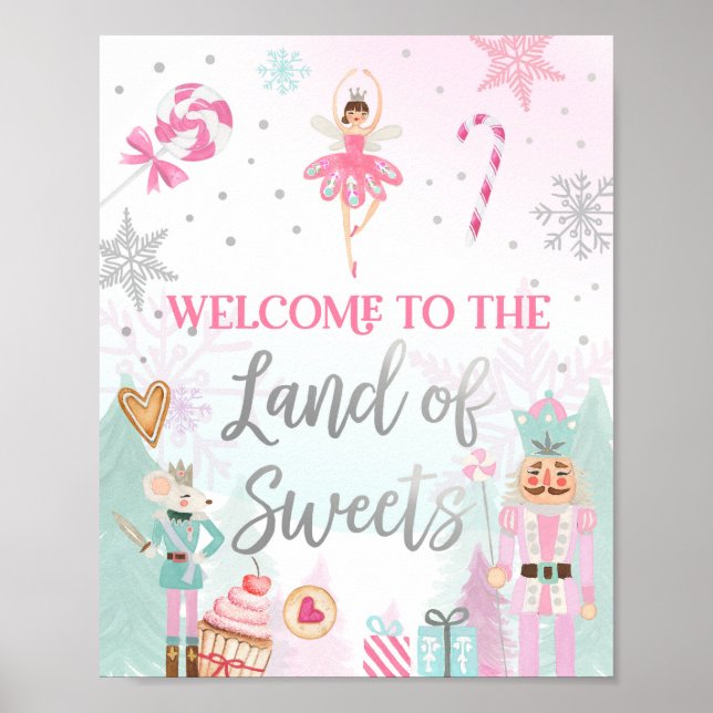 Welcome Land of Sweets Nutcracker Ballerina Girl Poster (Front)