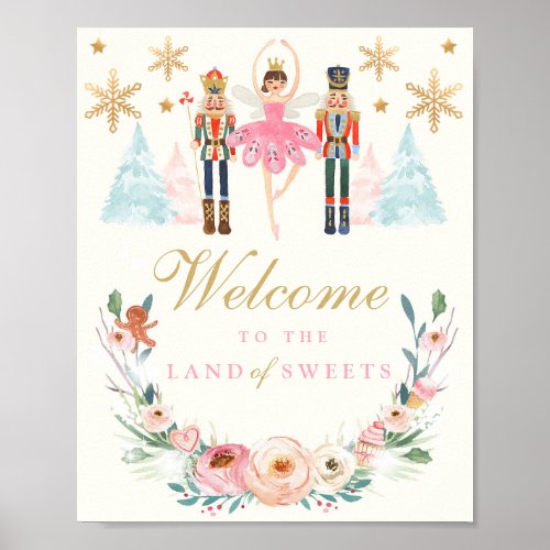 Welcome Land of Sweets Nutcracker Birthday Party Poster