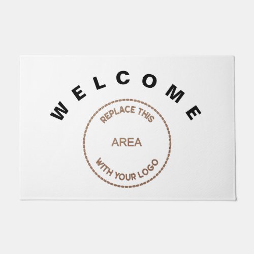 Welcome Large Company Logo Business Office White Doormat