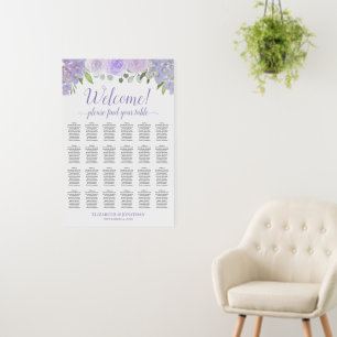 Welcome! Lavender Floral 24 Table Seating Chart Foam Board