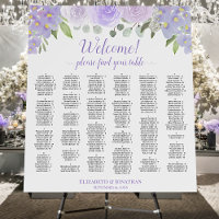 Welcome Lavender Floral Alphabetical Seating Chart