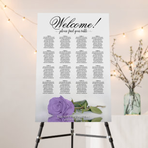 Welcome! Lavender Rose 16 Table Seating Chart Foam Board