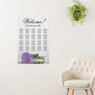 Welcome! Lavender Rose 20 Table Seating Chart Foam Board