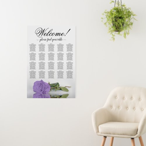 Welcome! Lavender Rose 20 Table Seating Chart Foam Board