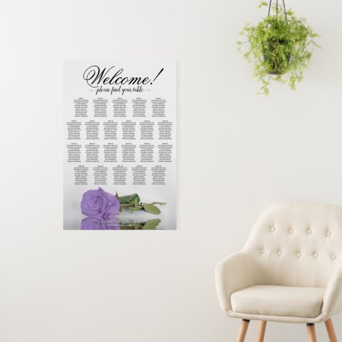 Welcome! Lavender Rose 22 Table Seating Chart Foam Board