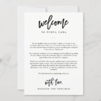Welcome Letter and Itinerary Card EDITABLE COLOR