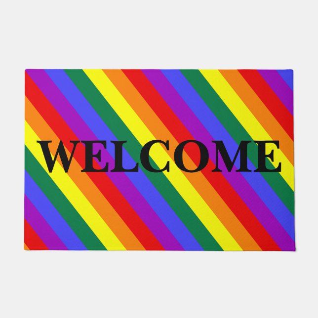 Welcome  LGBT Colors Doormat (Front)