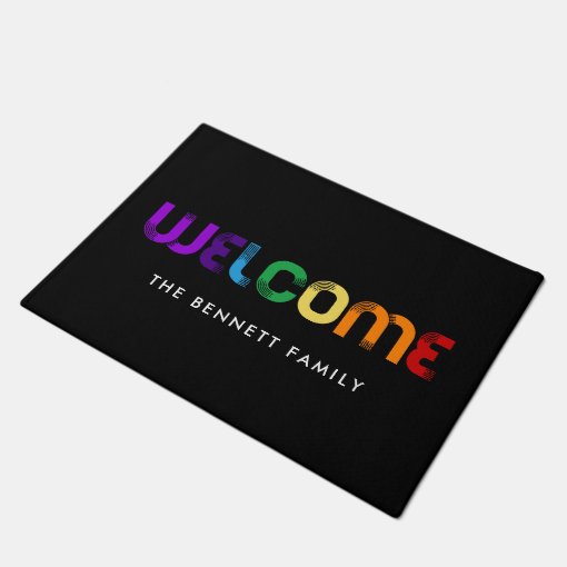 LGBT rainbow flag Doormat Zazzle