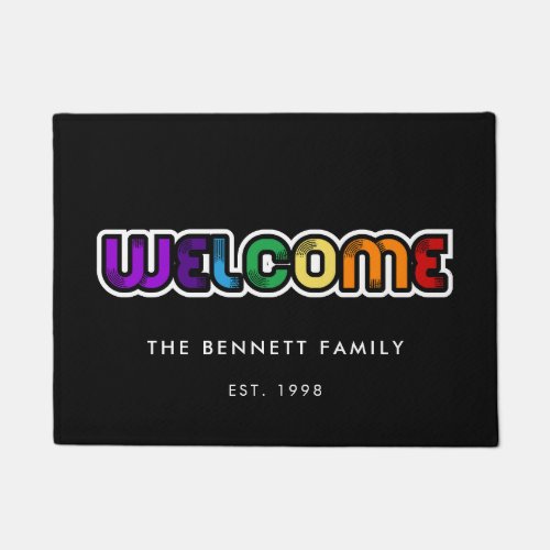 Welcome LGBT rainbow flag Family Doormat