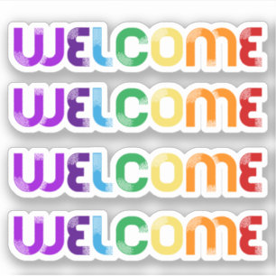 Welcome LGBT rainbow flag Sticker