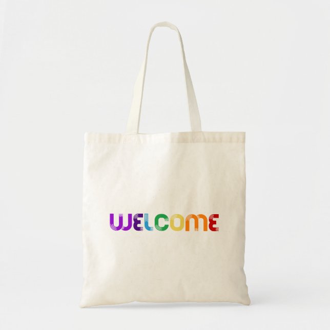 Welcome LGBT rainbow flag Tote Bag (Front)