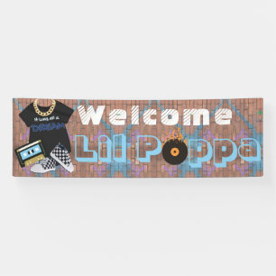 Welcome Lil Poppa Hip Hop BOY Baby Shower Banner