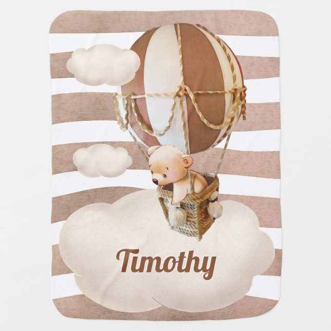 Welcome Little Bear Baby Blanket (Front)