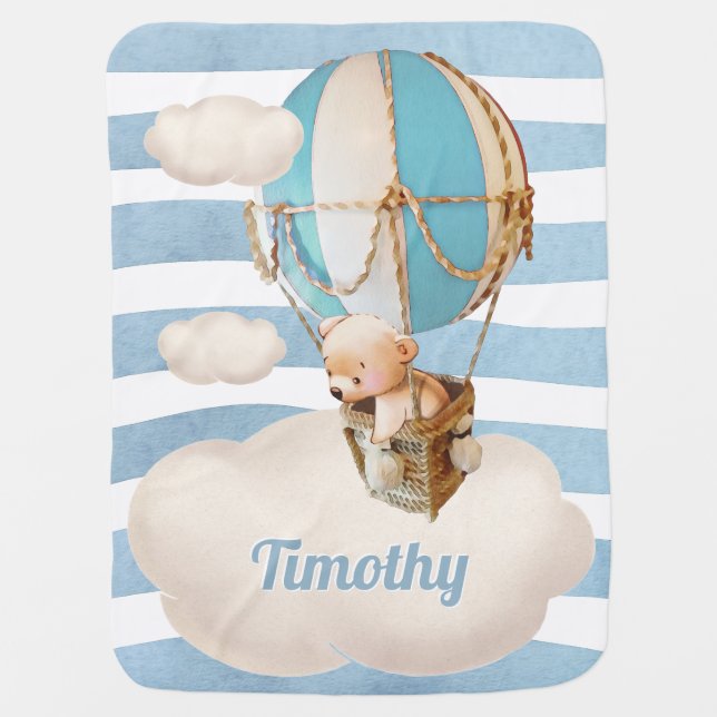 Welcome Little Bear Baby Blanket (Front)