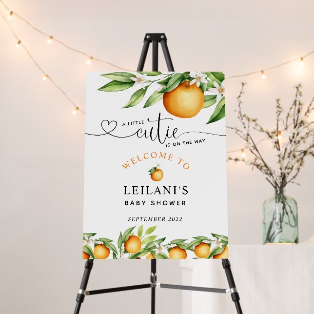 Welcome Little Cutie Baby Shower Foam Board (In Situ (Stand))