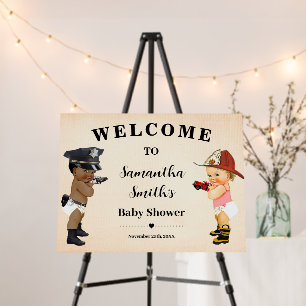 Welcome Little Firefighter Baby Shower Foam Board