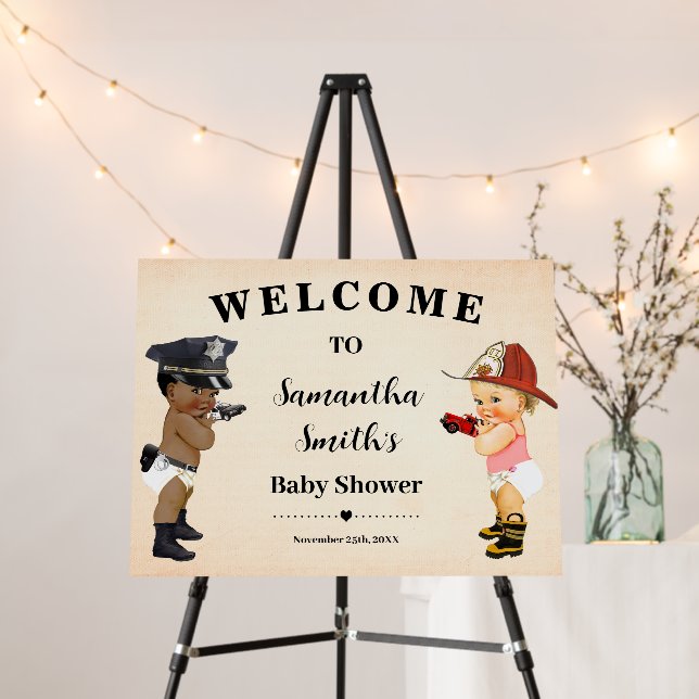 Welcome Little Firefighter Baby Shower Foam Board (In Situ (Stand))