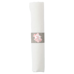 Welcome Little Lady Blush Pink Peony Napkin Bands