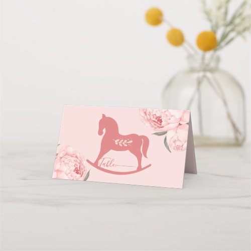 Welcome Little Lady Blush Pink Peony  Napkins Place Card