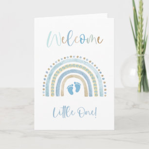 Welcome Little One Boy Baby Card