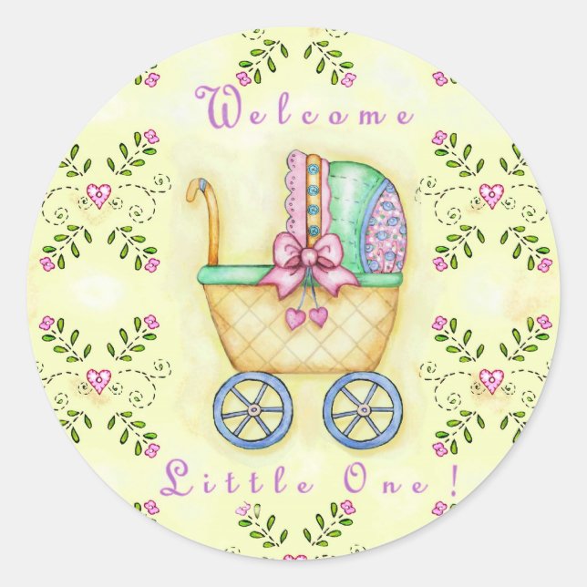 Welcome Little One! Classic Round Sticker (Front)