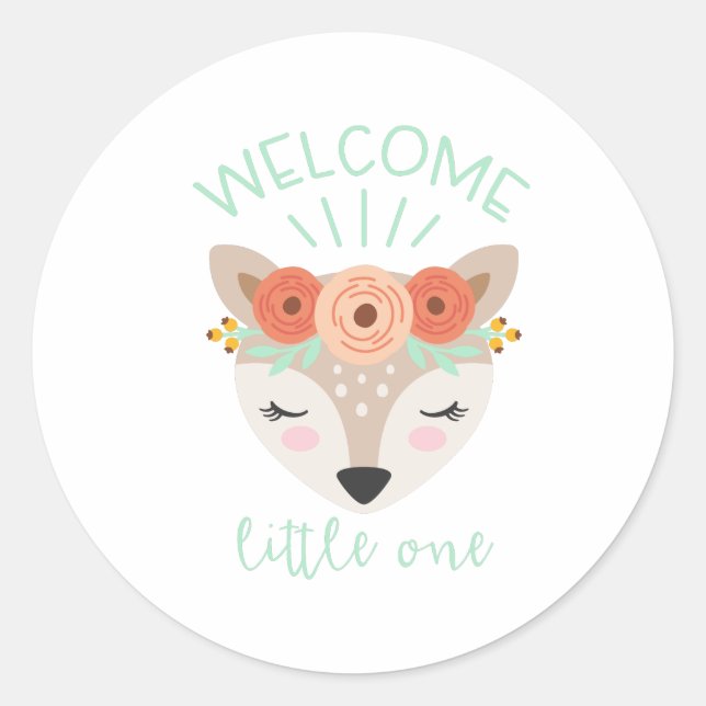 Welcome Little One Classic Round Sticker (Front)