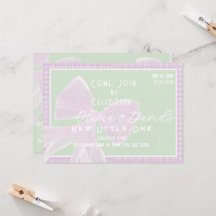 Welcome Little One-Coquette pink bow and Plaid 