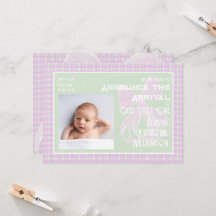 Welcome Little One Coquette pink sheer bow plaid 