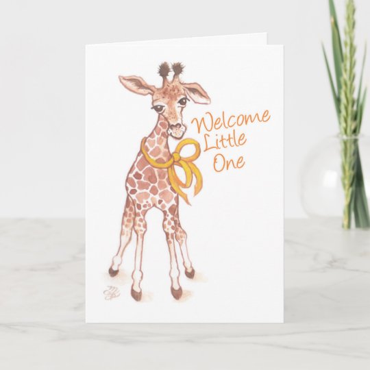 Welcome Little One Cute Giraffe Baby Shower Invitation Zazzle Com