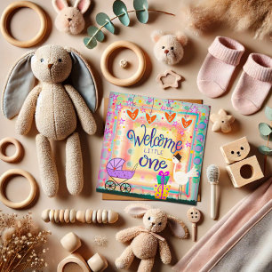 Welcome Little One Cute stork Stroller Unisex Note Card