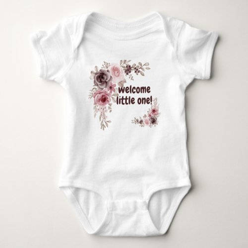 Welcome little one floral baby bodysuit